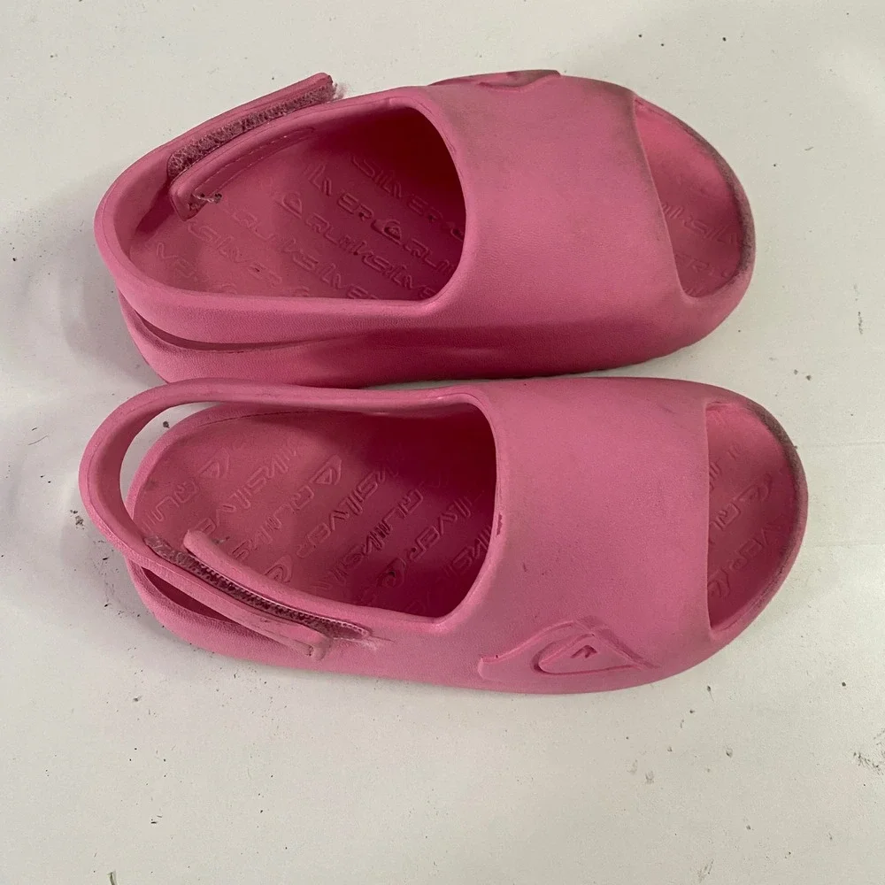 Quiksilver‎ Slide Sandals Kids Toddler 7 Pink Foam Water Shoes Strap